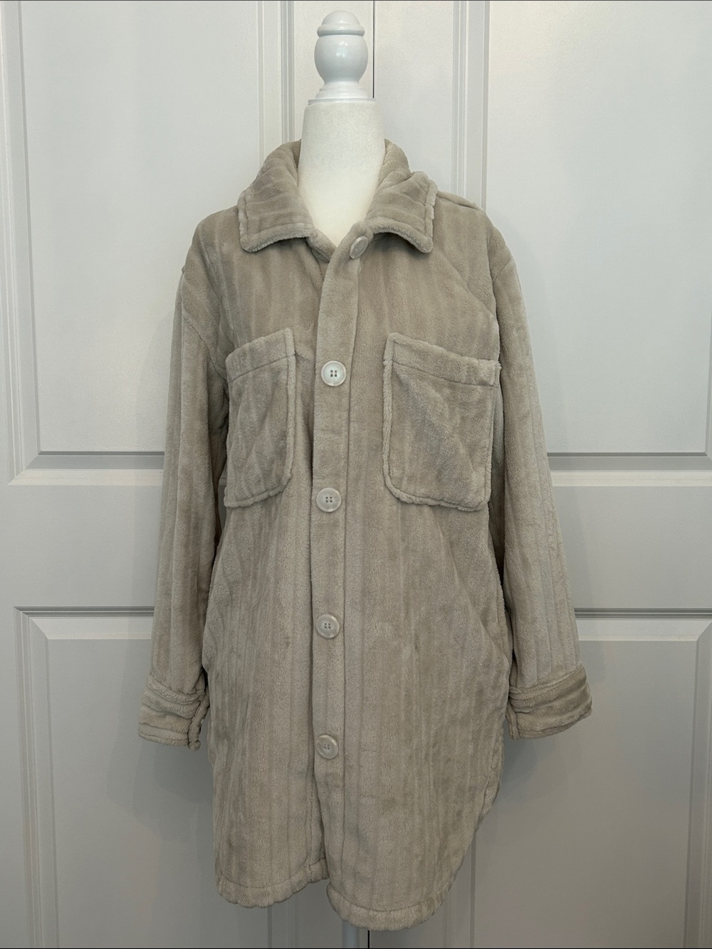 Softies Button-Down Embossed Plush Shacket for Women